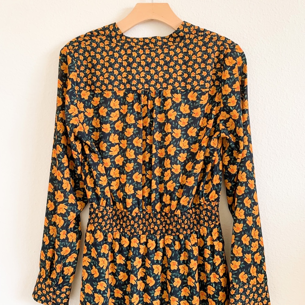 SAM EDELMAN Printed Smocked Tie Neck Dress - Picture 4 of 6